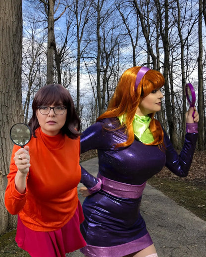 Halloween Velma Costume Set with Wig and Accessories