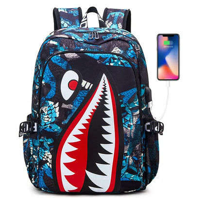 Shark backpack - Grey/Black