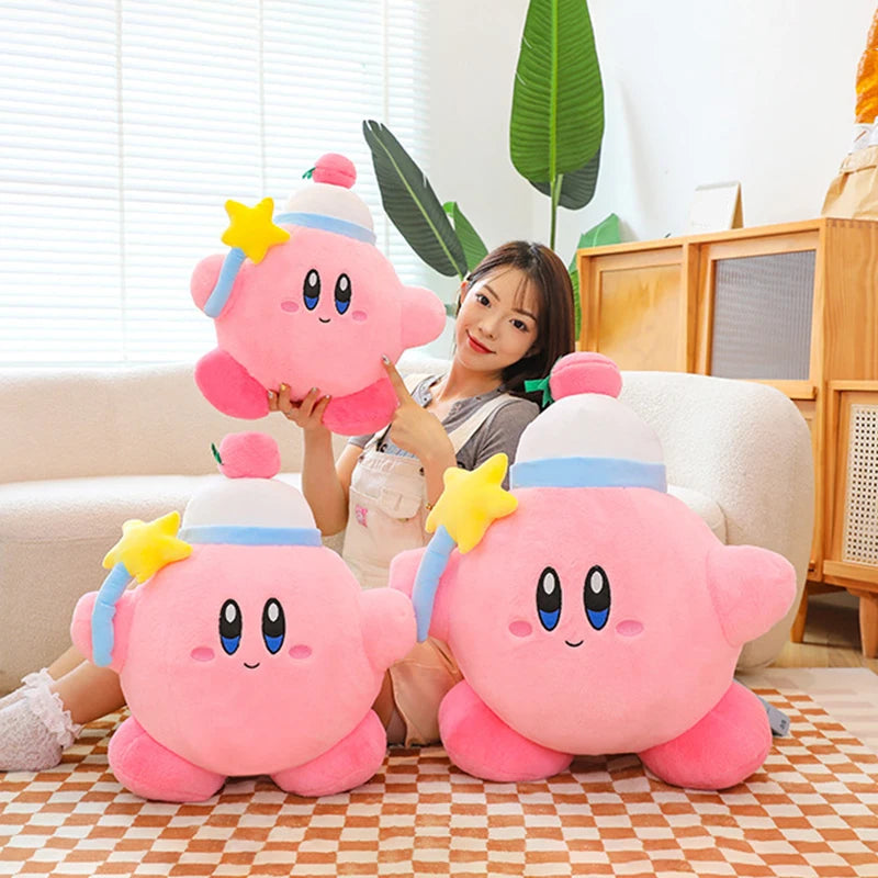 Kirby Plush Toy with Star Wand – Cute Room Decor