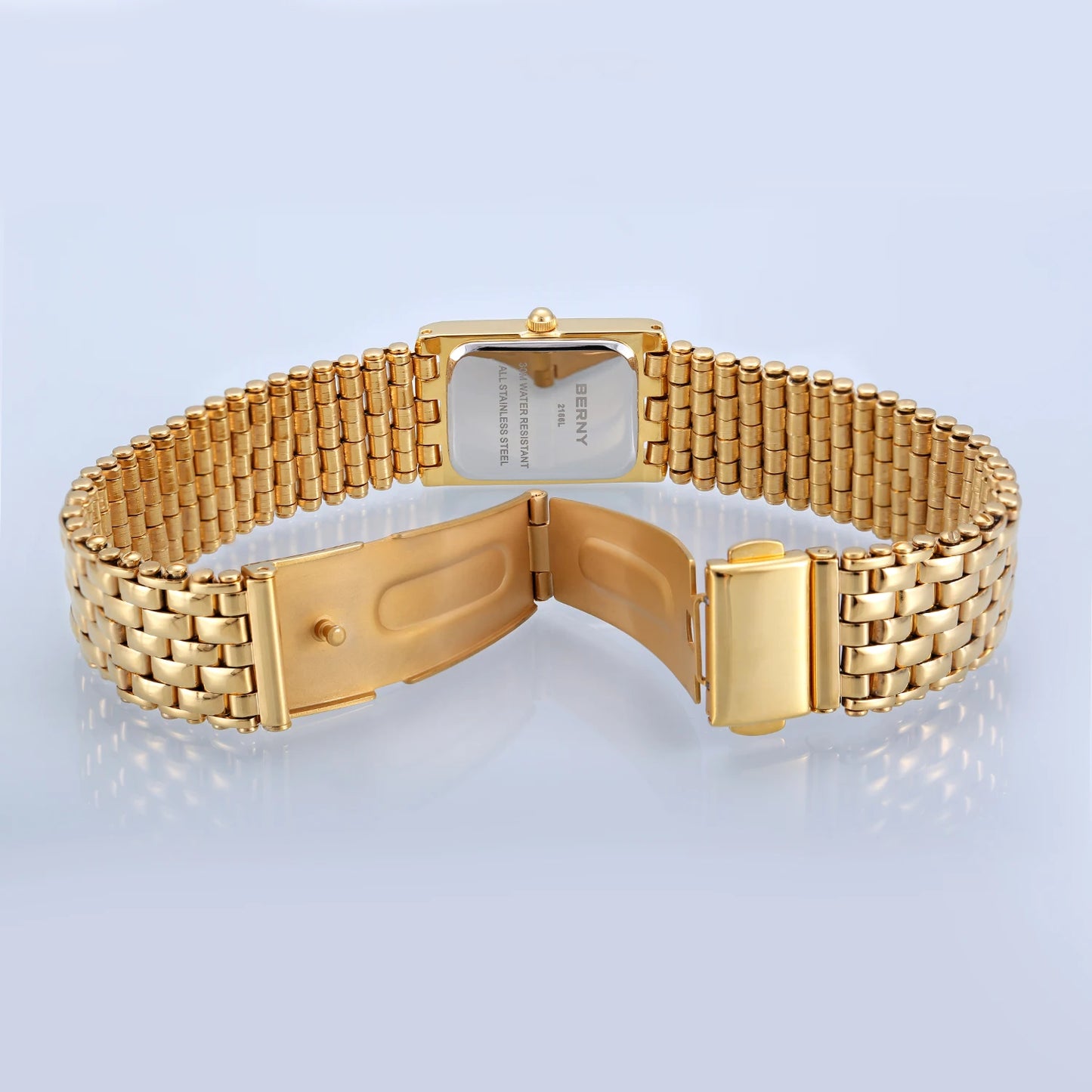 GOLDENLUXE – Elegant Square Quartz Watch for Women