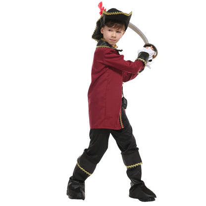 Kids Navy Pirate Costume with Jacket and Hat