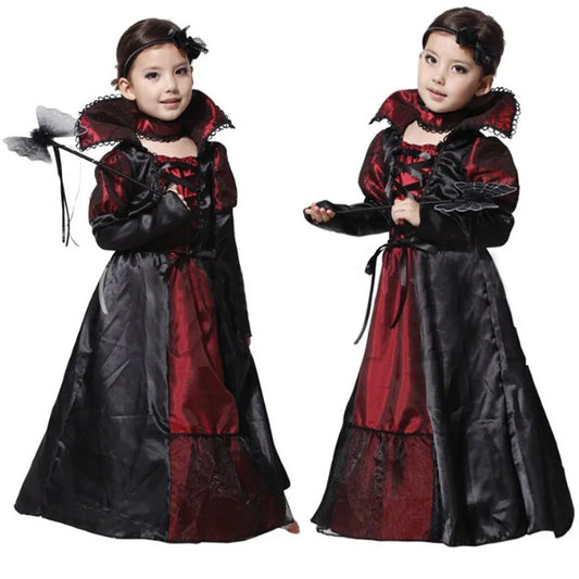 Halloween Kids Ghost Bride Vampire Costume Set