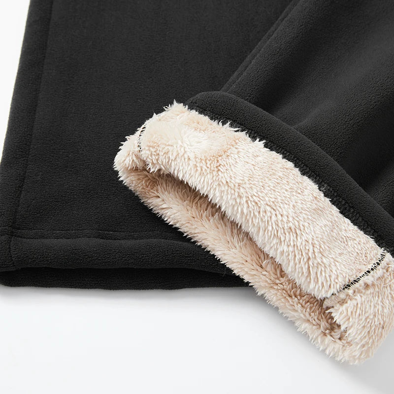 Unisex Fleece Lined Drawstring Sweatpants for Winter