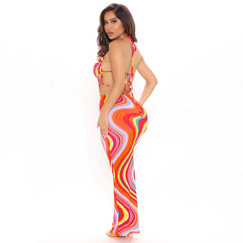 Elegant V-Neck Fiberglass Long Dress