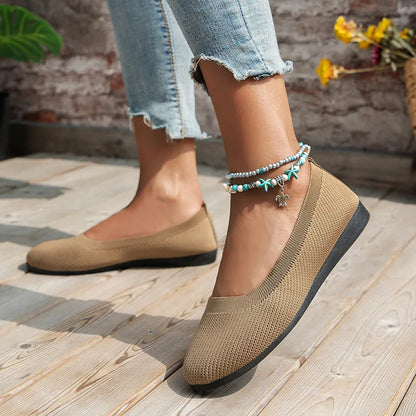 Knit Slip-On Round Toe Flats for Everyday Wear