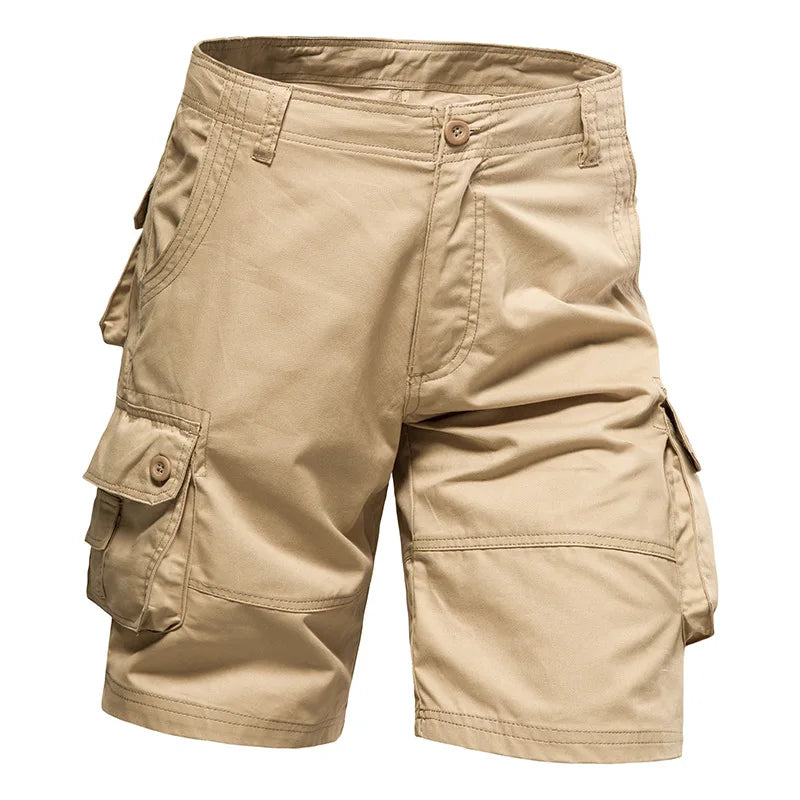 Men's Cotton Cargo Shorts – Multi-Pocket Design