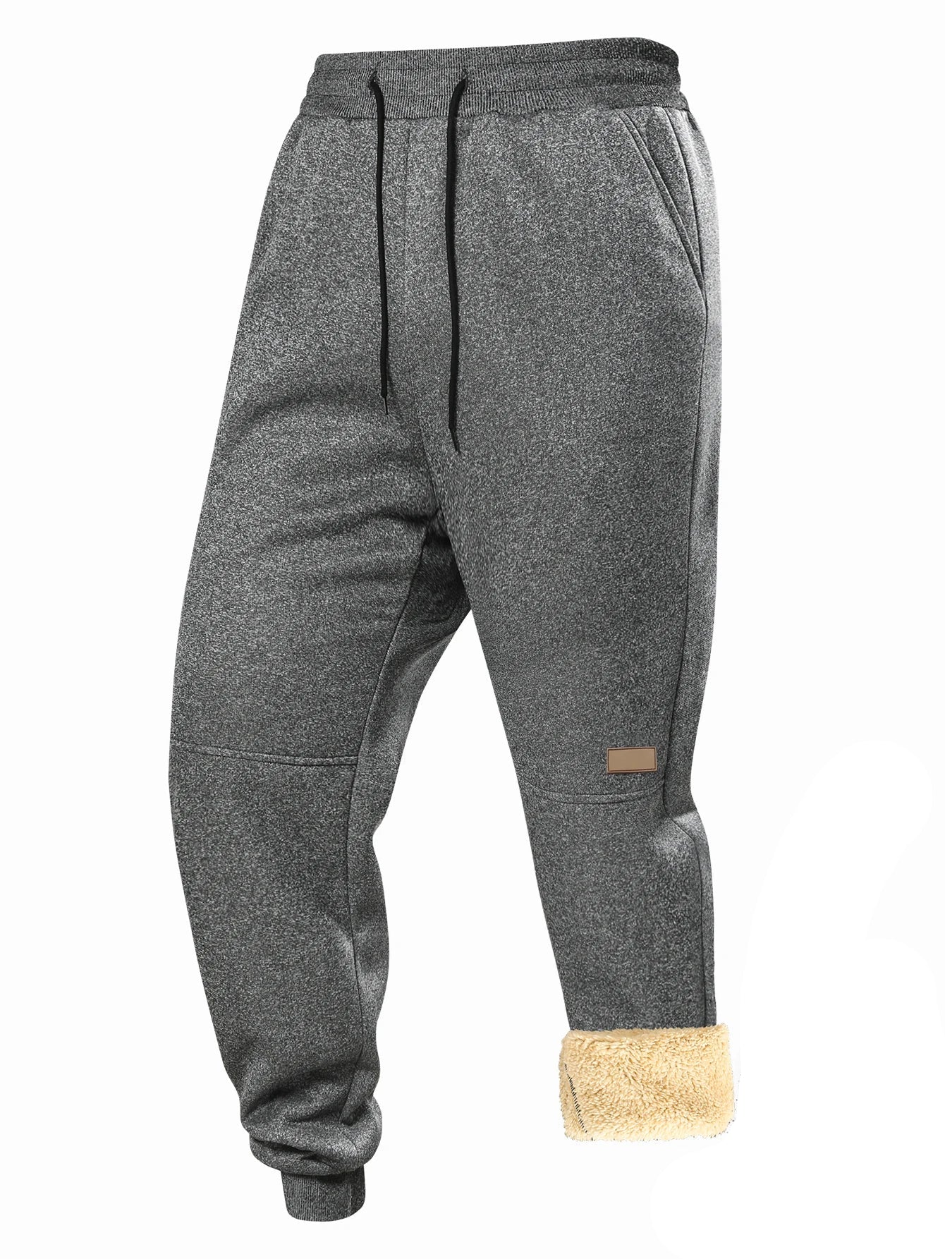 Fleece Lined Warm Sweatpants for Men, Casual Winter Pants