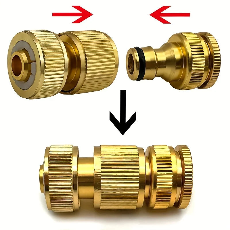 Brass Garden Hose Quick Connectors Set