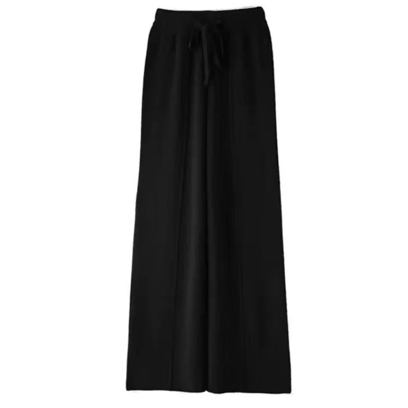Wool Knitted Wide Leg Trousers for Women
