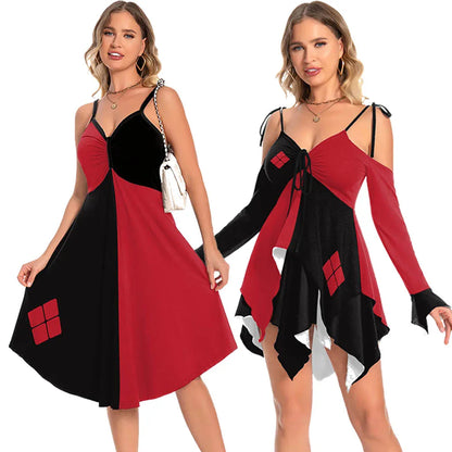 Red and Black Costume Dress for Women Cosplay Outfit