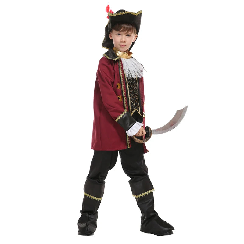 Kids Navy Pirate Costume with Jacket and Hat