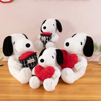 Snoopy Plush Toy Holding Flowers - Soft Stuffed Animal