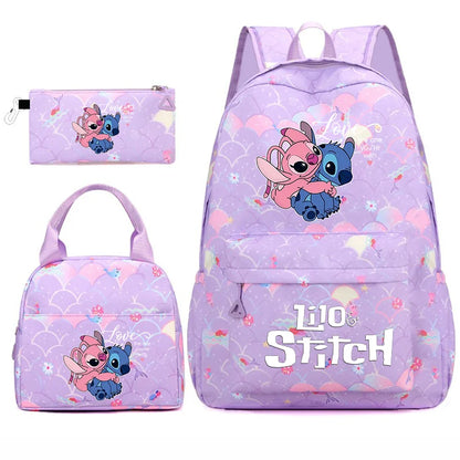 3-Piece School Backpack Set with Lunch Bag and Pencil Case
