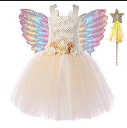 Girls’ Fairy and Princess Dress with Wings