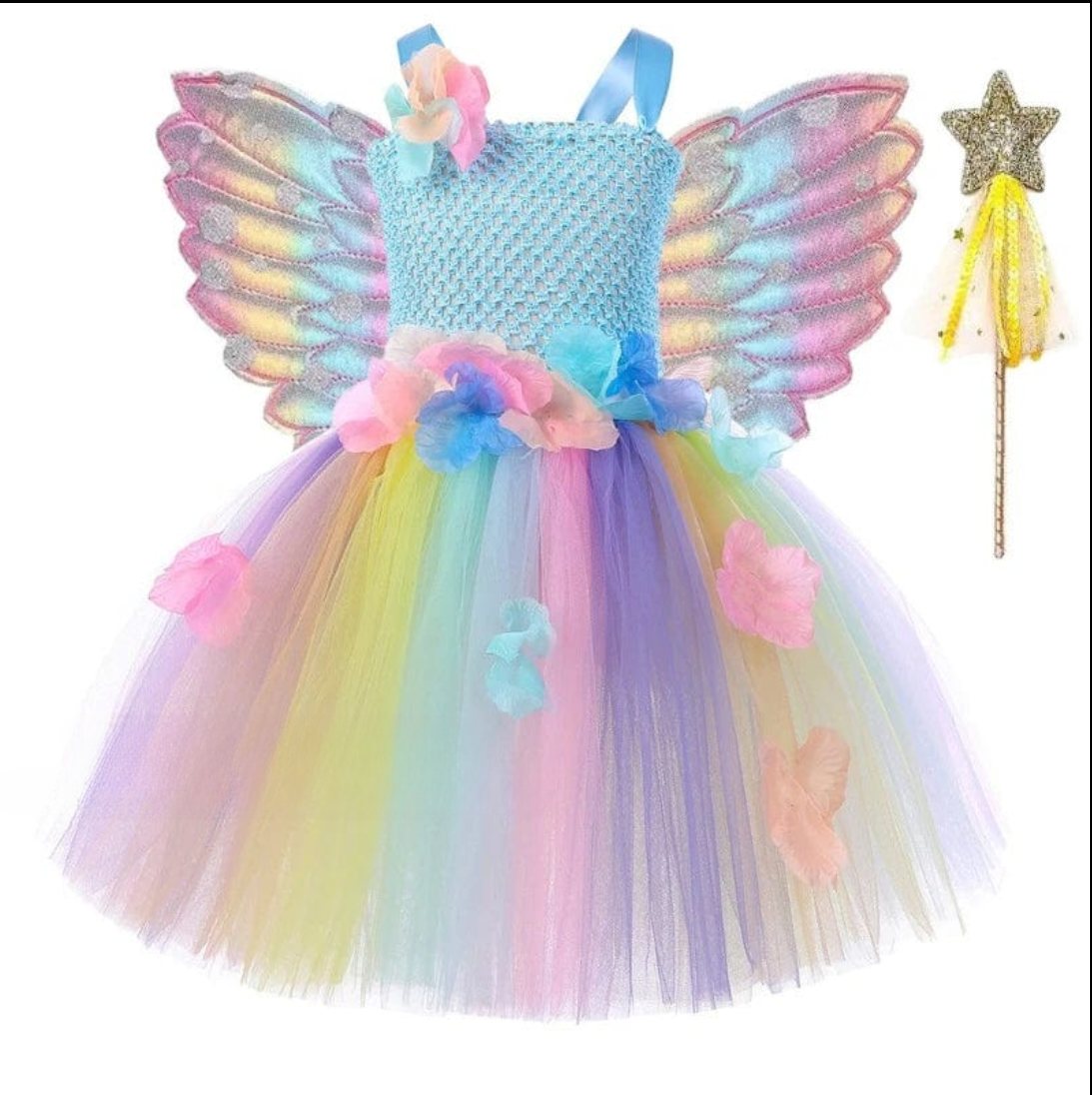 Girls’ Fairy and Princess Dress with Wings