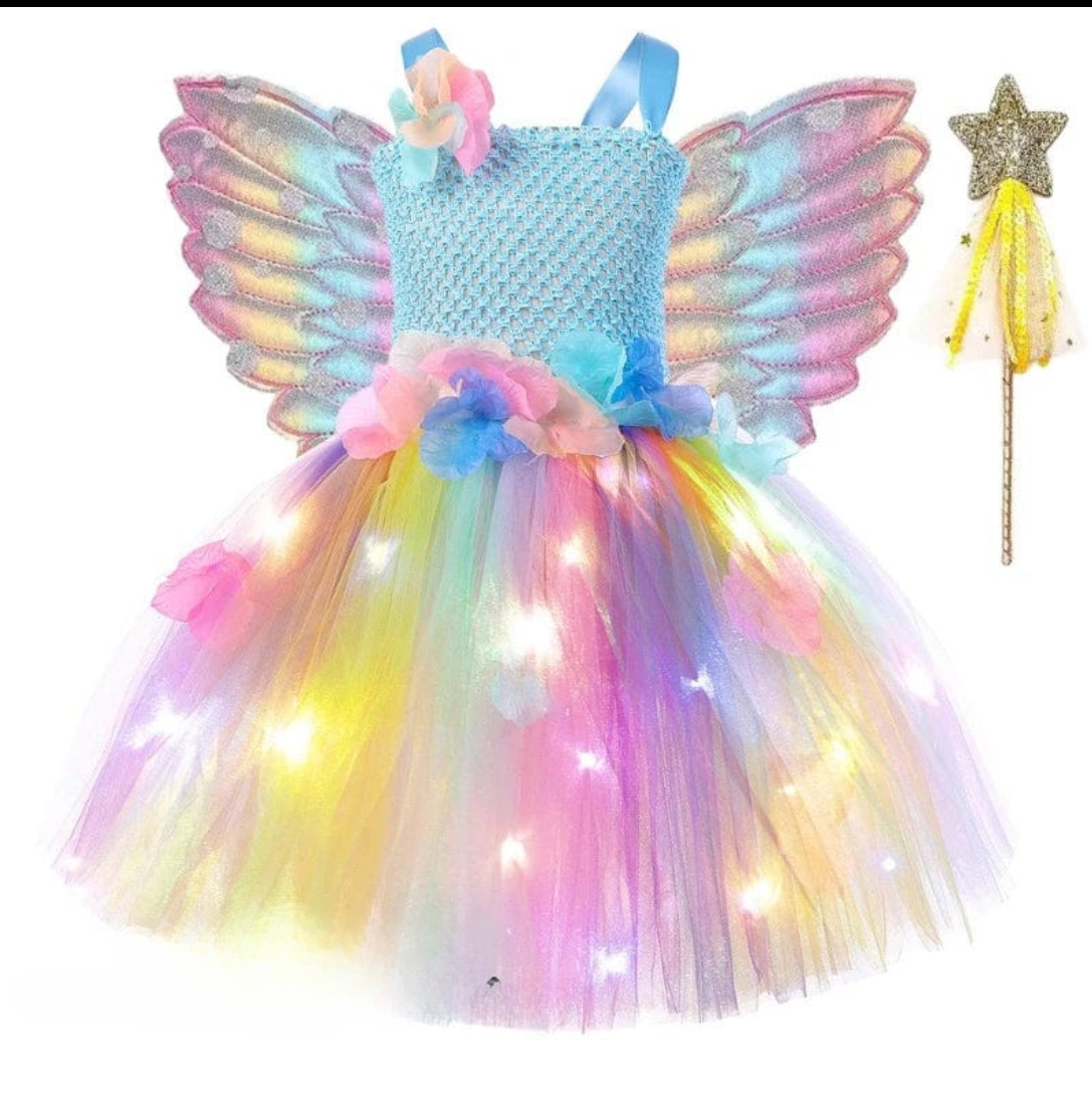 Girls’ Fairy and Princess Dress with Wings