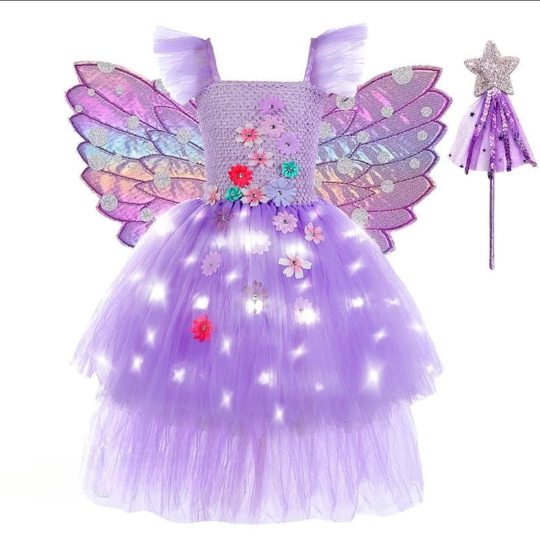 Girls’ Fairy and Princess Dress with Wings
