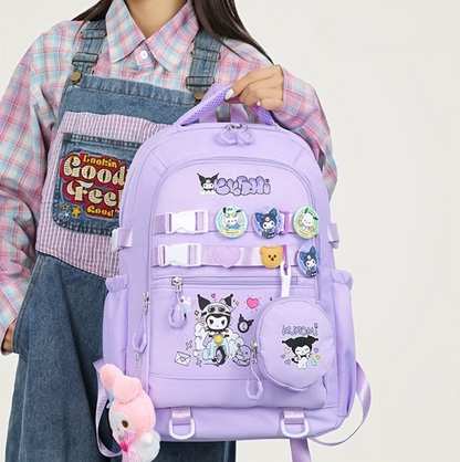 Character-Themed Multi-Pocket Backpack