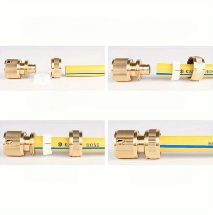 Brass Garden Hose Quick Connectors Set