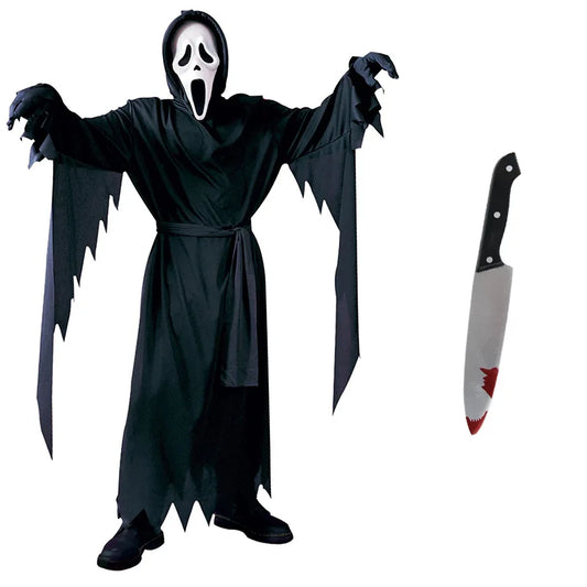 Halloween Ghostface Costume with Gloves