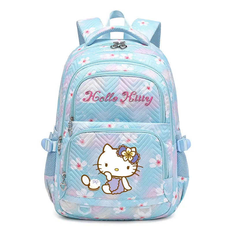 School Backpack with Cartoon Print and Multiple Compartments