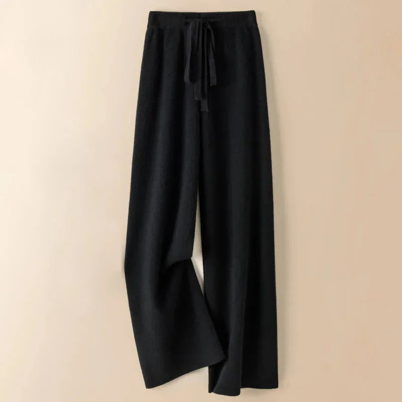 Knit High Waist Straight Ankle Pants for Women