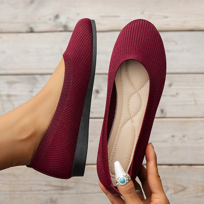 Knit Slip-On Round Toe Flats for Everyday Wear