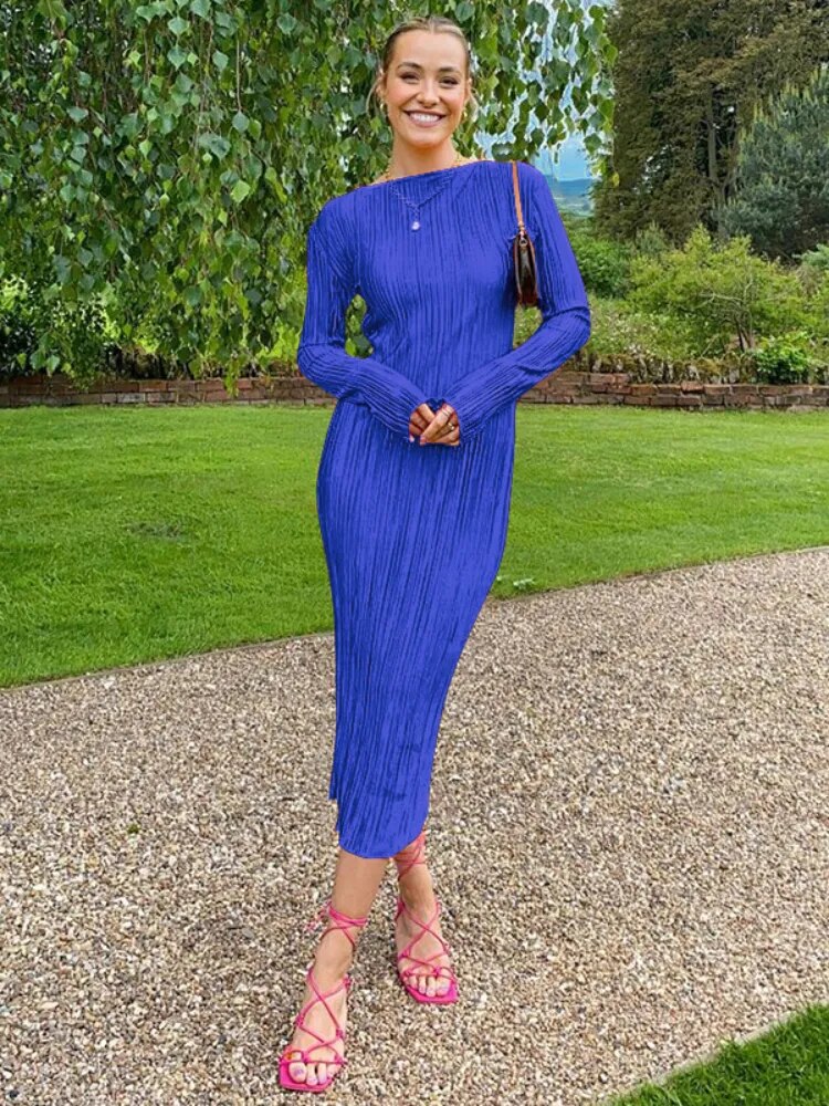 Elegant Long Dress with Flowing Sleeves