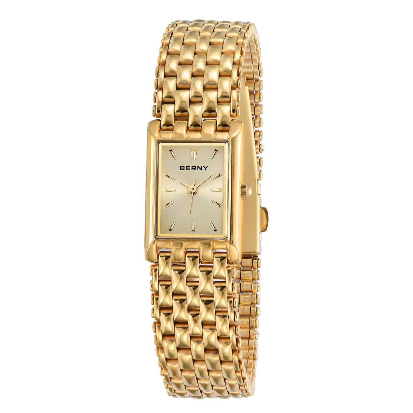 GOLDENLUXE – Elegant Square Quartz Watch for Women