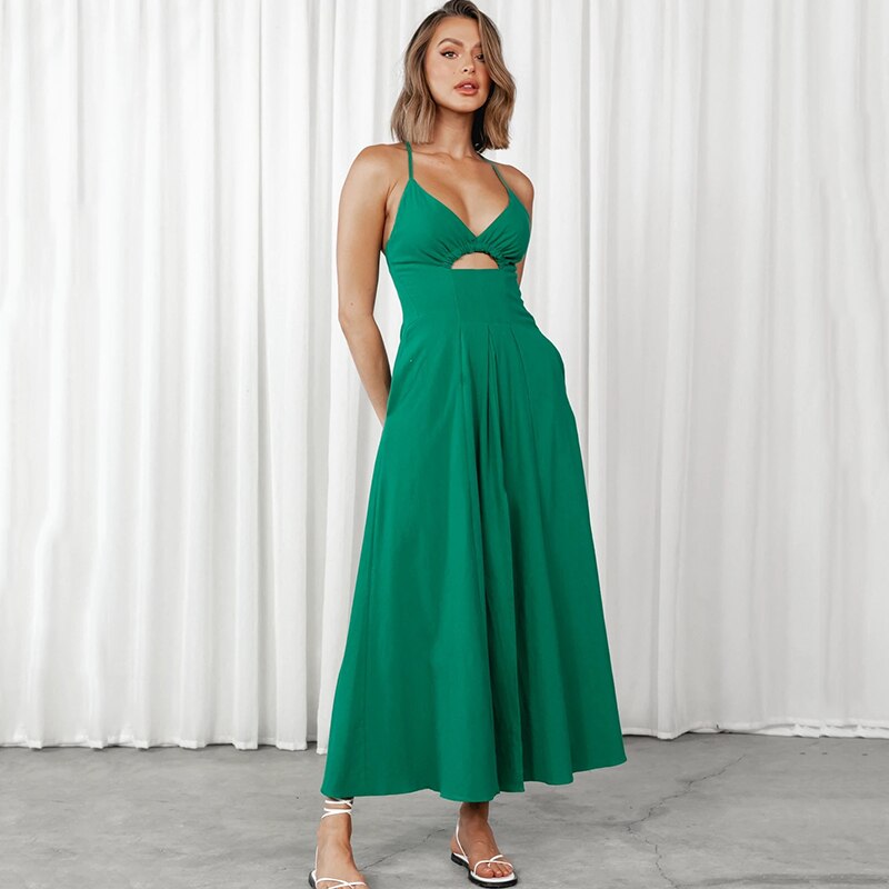Jane™ Strappy Maxi Dress: Elegant & Comfortable