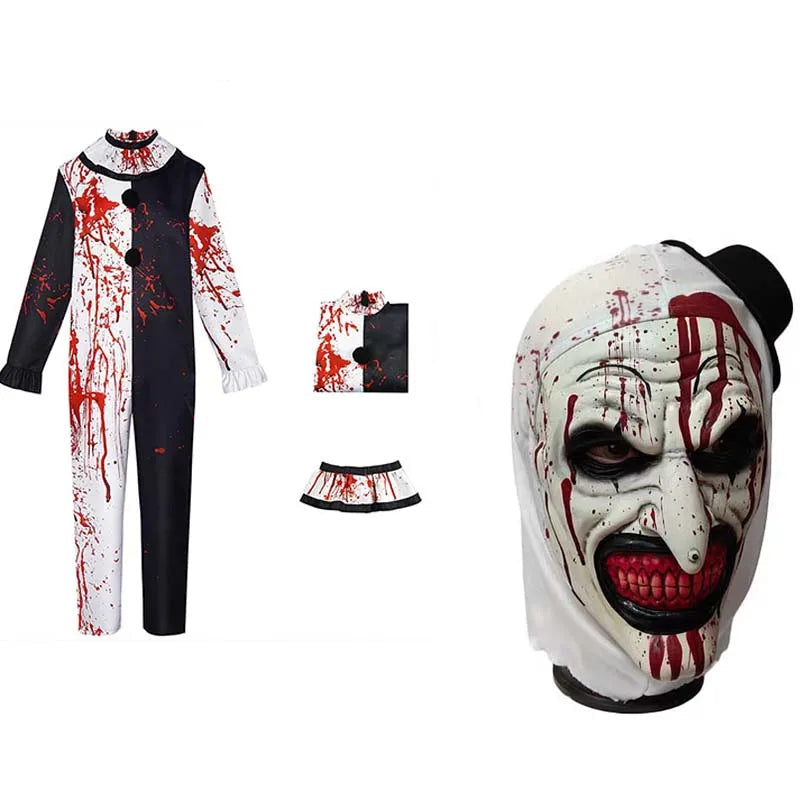 Men's Terrifier Art The Clown Jumpsuit Costume Set