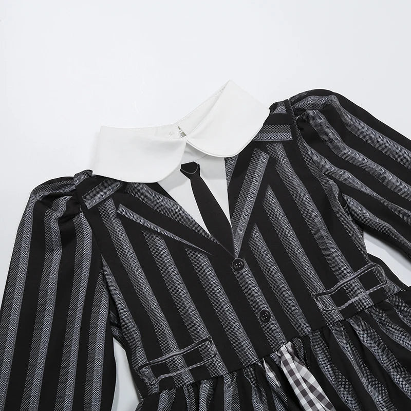 Girls' Halloween Wednesday Addams Costume Dress