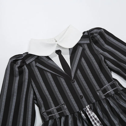 Girls' Halloween Wednesday Addams Costume Dress