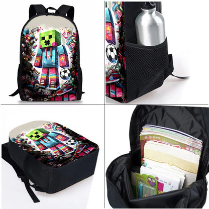 3-Piece Cartoon School Backpack Set for Kids