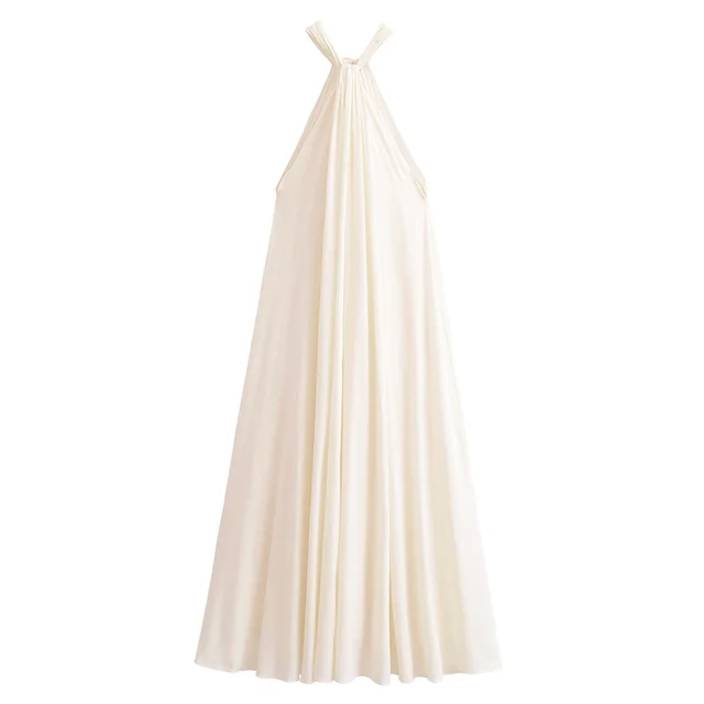 Elegant Summer Pleated Long Dress