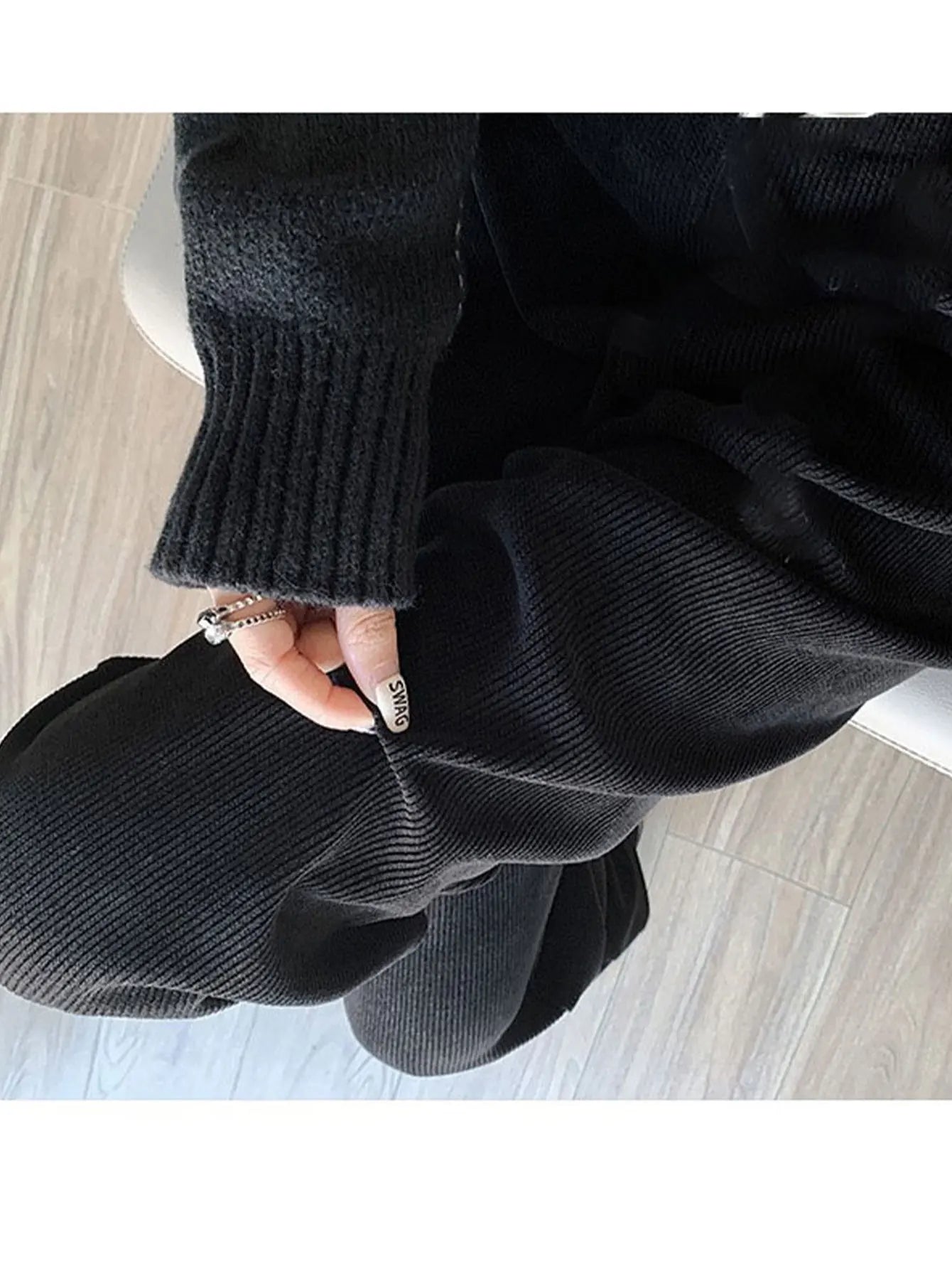 Women's Fleece Lined Wide Leg Winter Pants, Casual High Waist