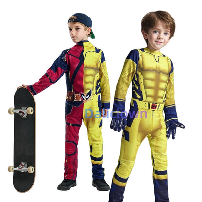 Kids Full-Body Superhero Costume Jumpsuit