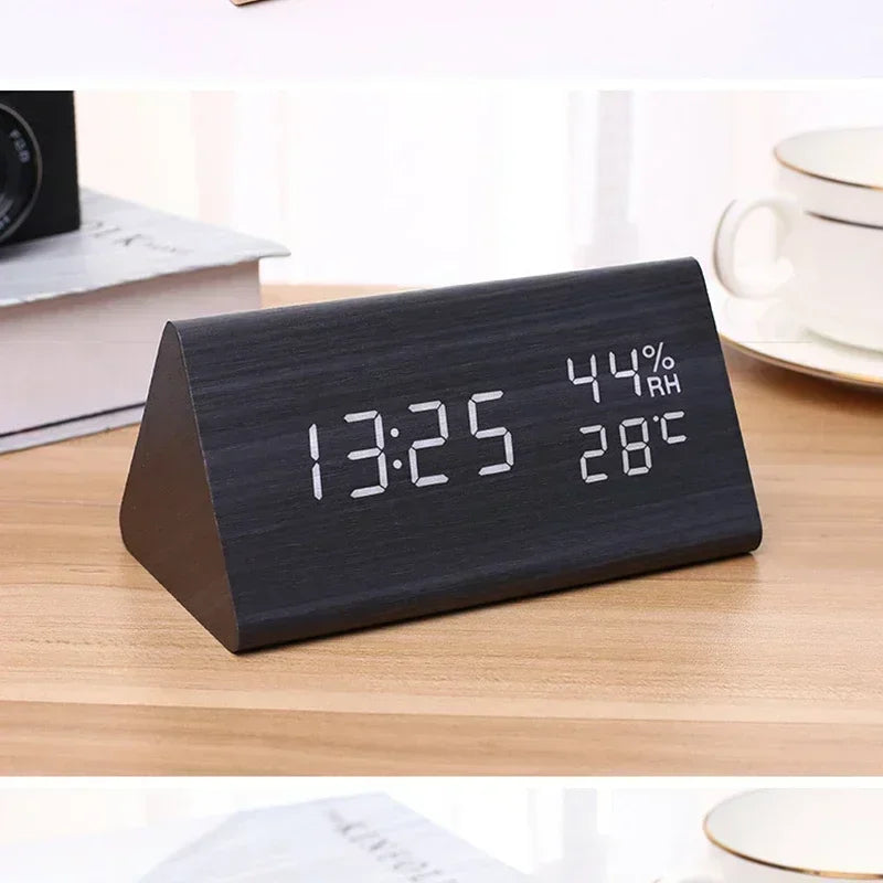 LED Digital Alarm Clock with Temperature & Humidity Display