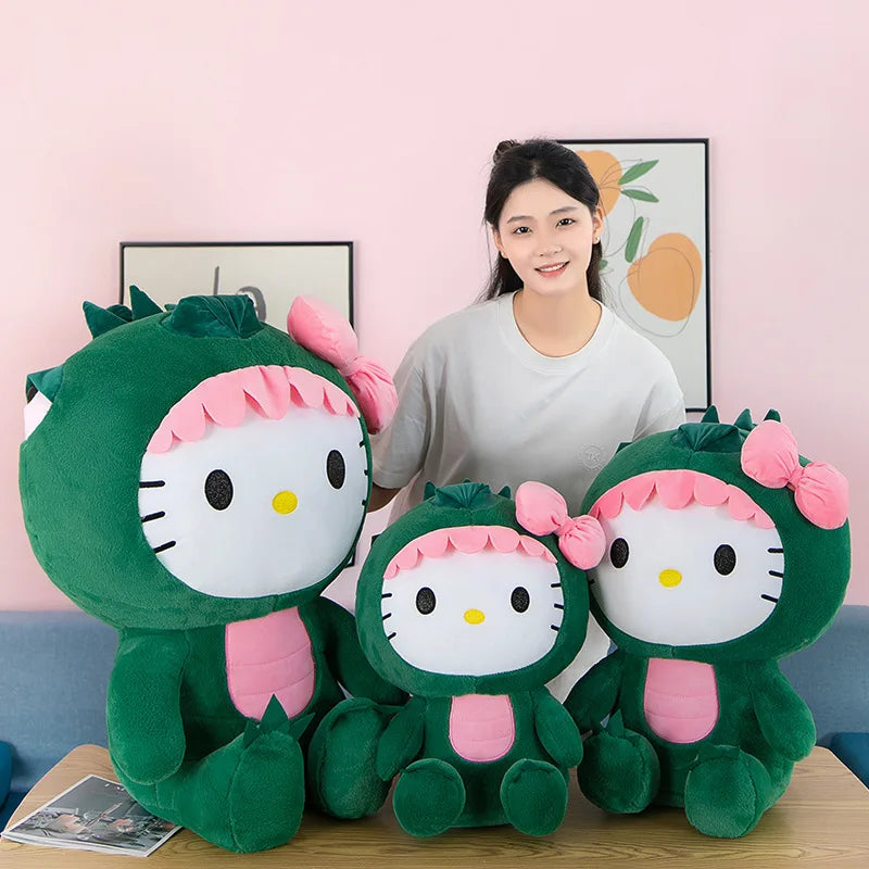 Giant Kawaii Hello Kitty Dinosaur Plush Toy