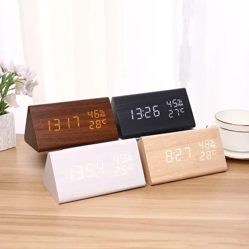 LED Digital Alarm Clock with Temperature & Humidity Display