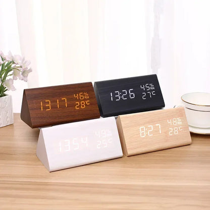 LED Digital Alarm Clock with Temperature & Humidity Display