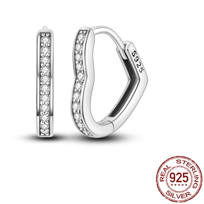 Sterling Spark Heart Earrings