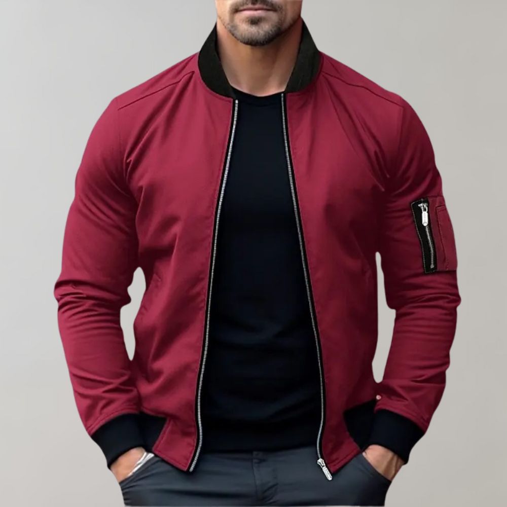 Men's Lightweight Zip-Up Bomber Jacket