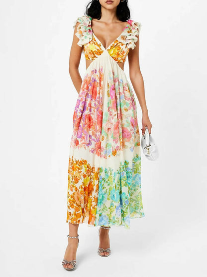 Charming Long Floral Dress for Summer