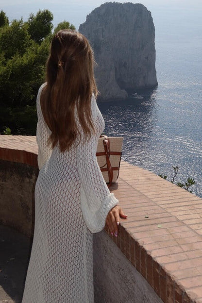 Elegant Crocheted Maxi Dress for Summer