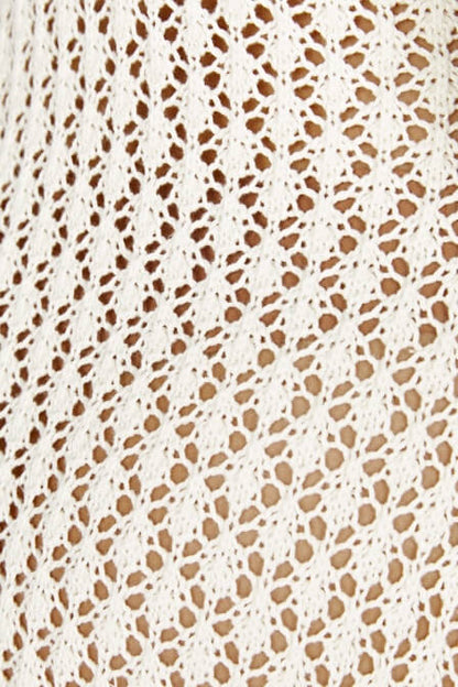 Elegant Crochet Maxi Dress with Flared Sleeves