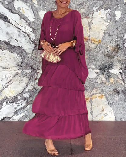 Chic Artistic Loose Maxi Dress - Effortless Elegance