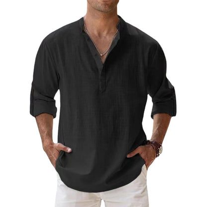 Men's Lightweight Henley Shirt with Button Placket