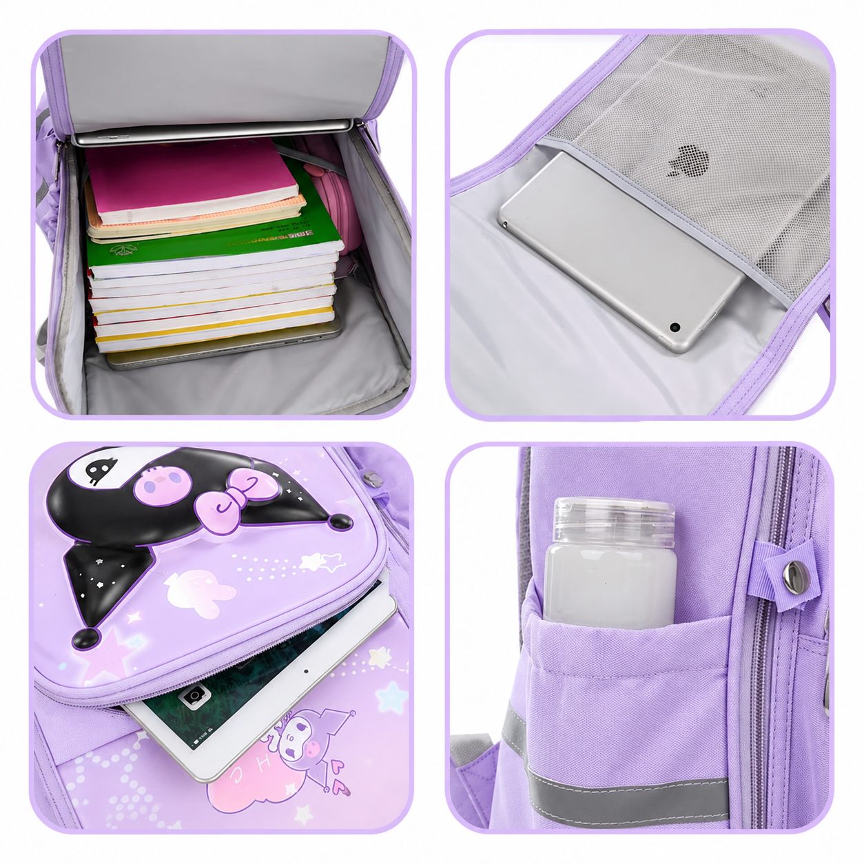 Kuromi Backpack – Spine Protection School Bag for Girls