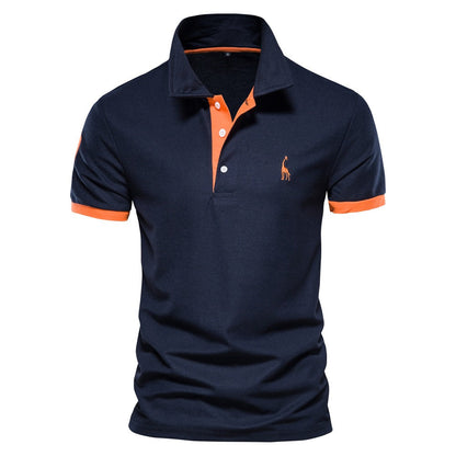 Men's Short Sleeve Polo Shirt with Contrast Trim